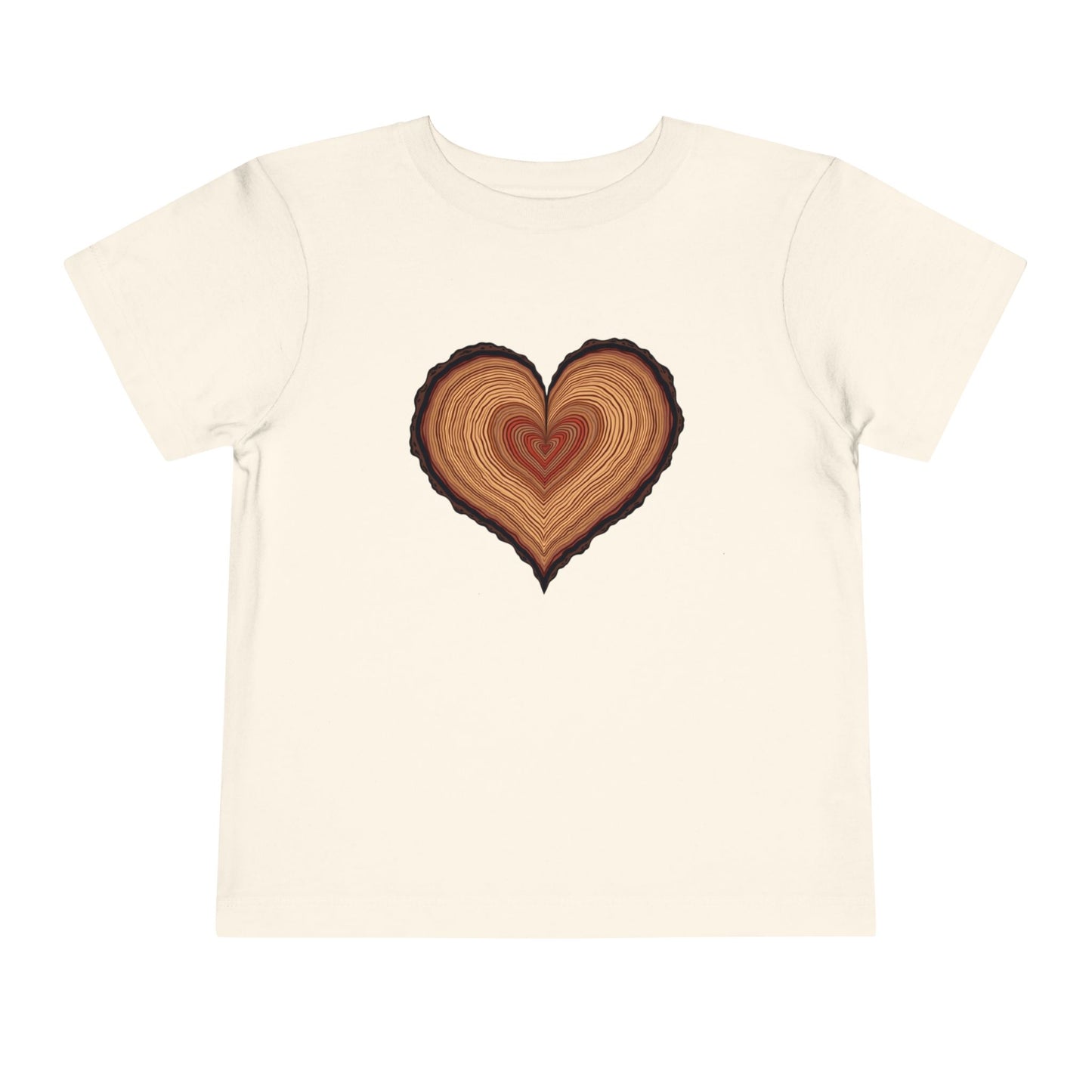 Heart-Shaped Wood Grain Toddler T-Shirt