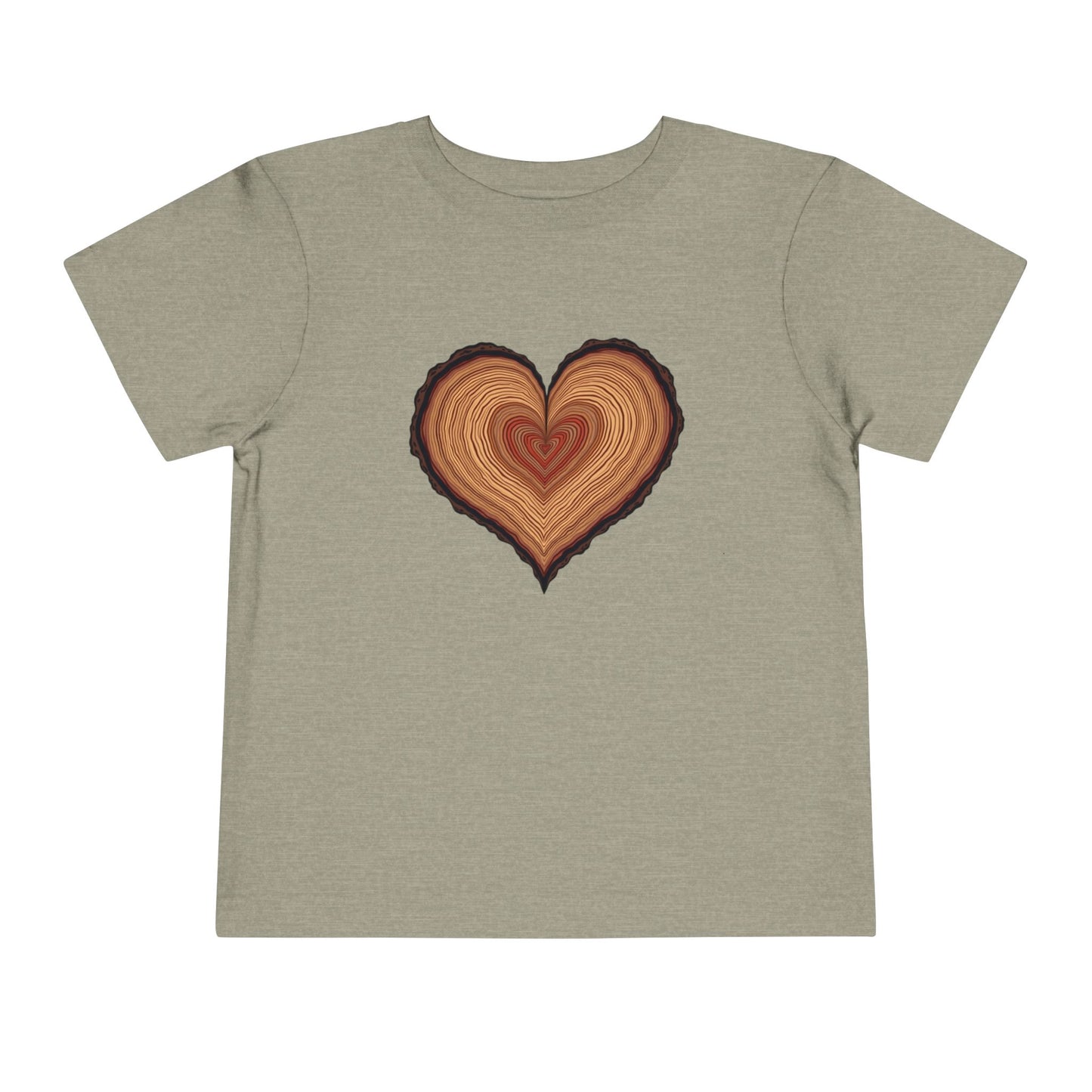 Heart-Shaped Wood Grain Toddler T-Shirt