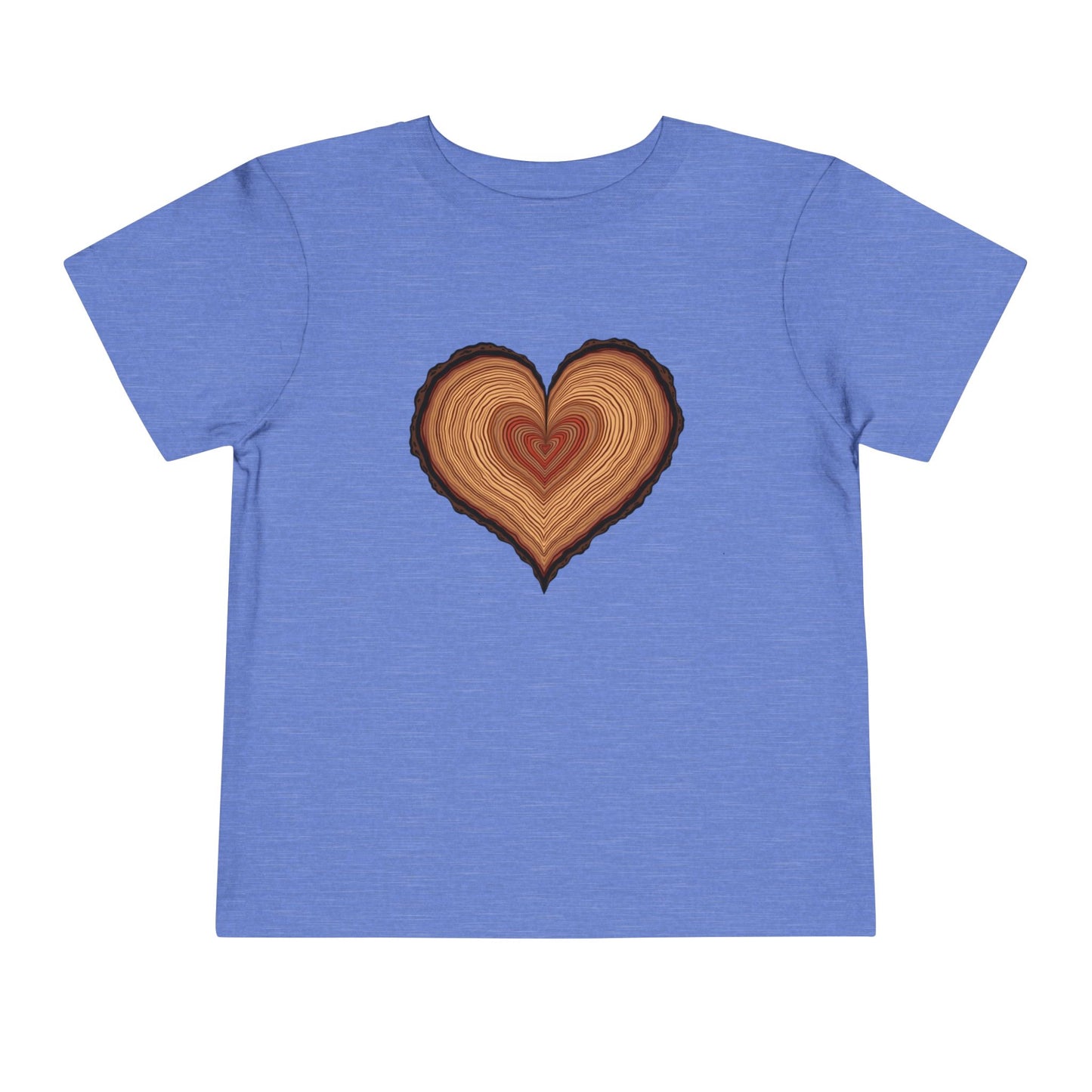 Heart-Shaped Wood Grain Toddler T-Shirt
