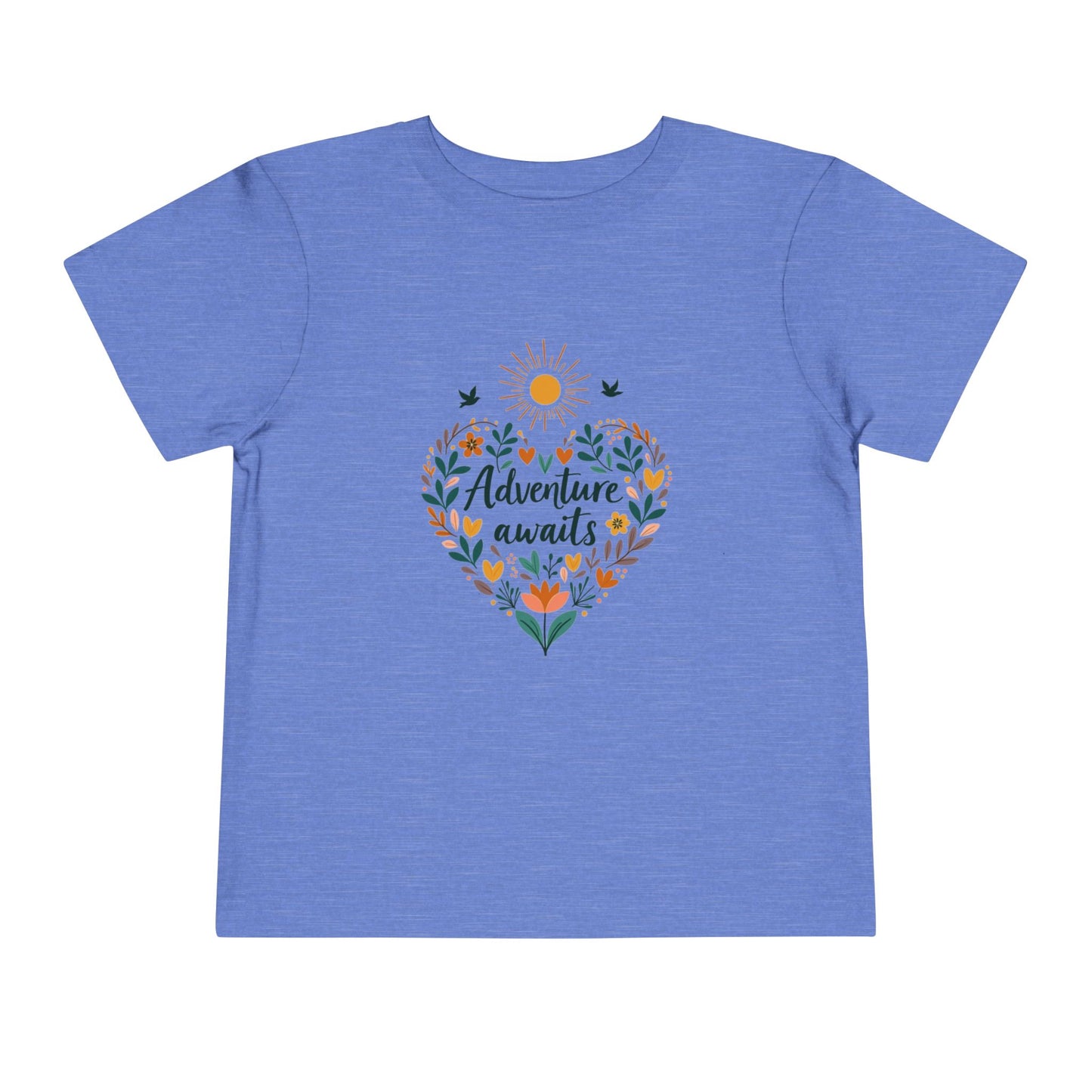 Adventure Awaits Floral Heart Toddler T-Shirt