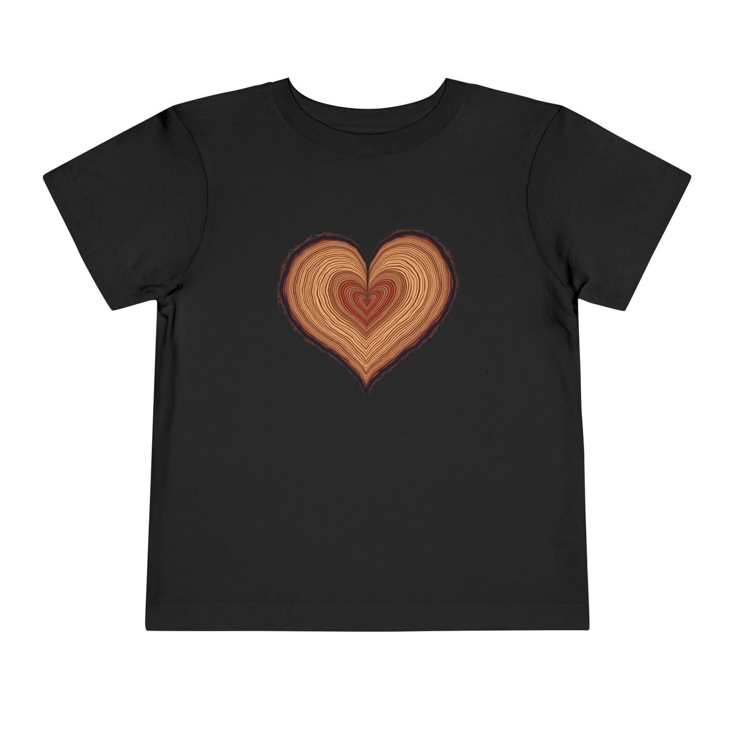 Heart-Shaped Wood Grain Toddler T-Shirt
