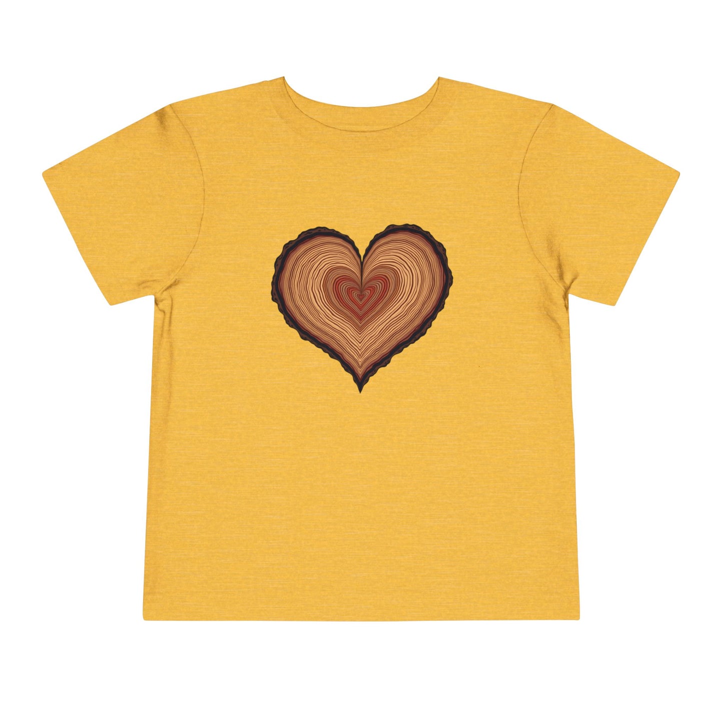 Heart-Shaped Wood Grain Toddler T-Shirt