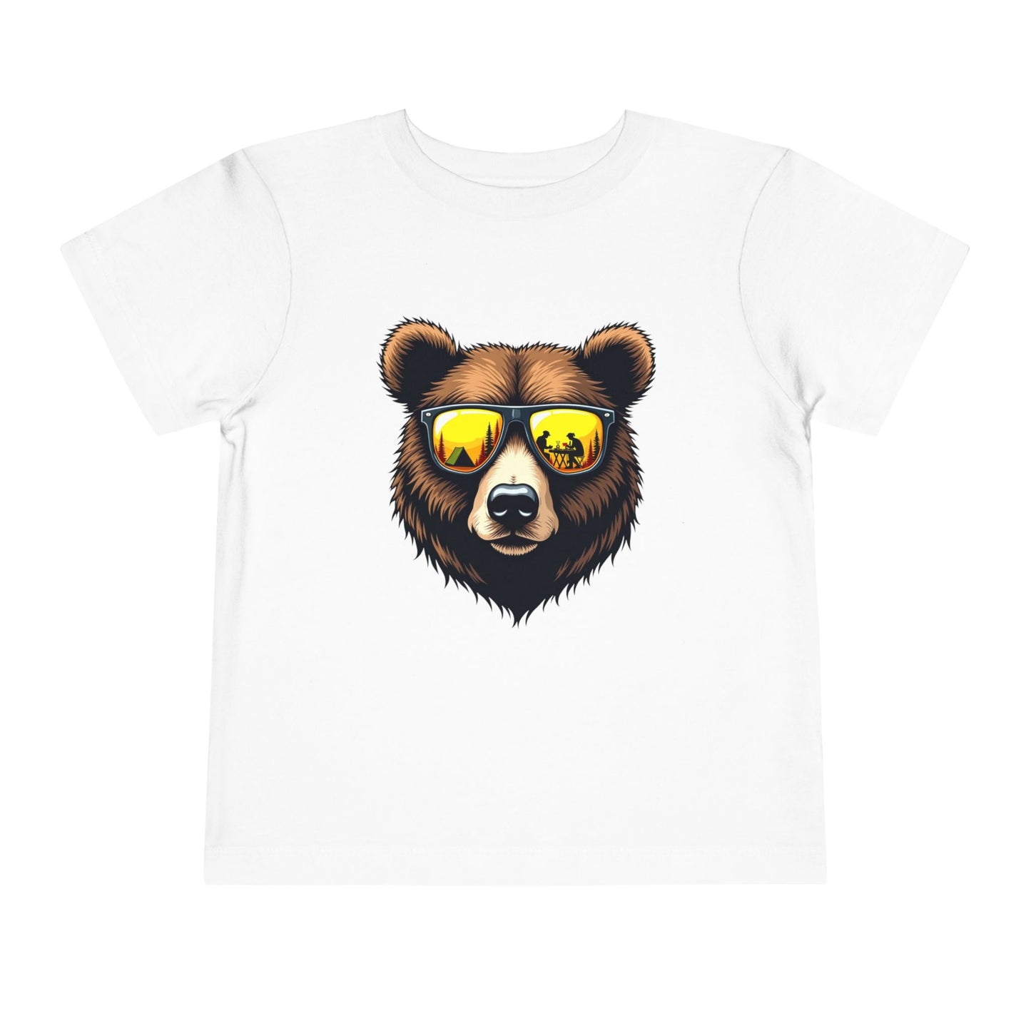 Chill Camping Bear with Sunglasses Toddler T-Shirt