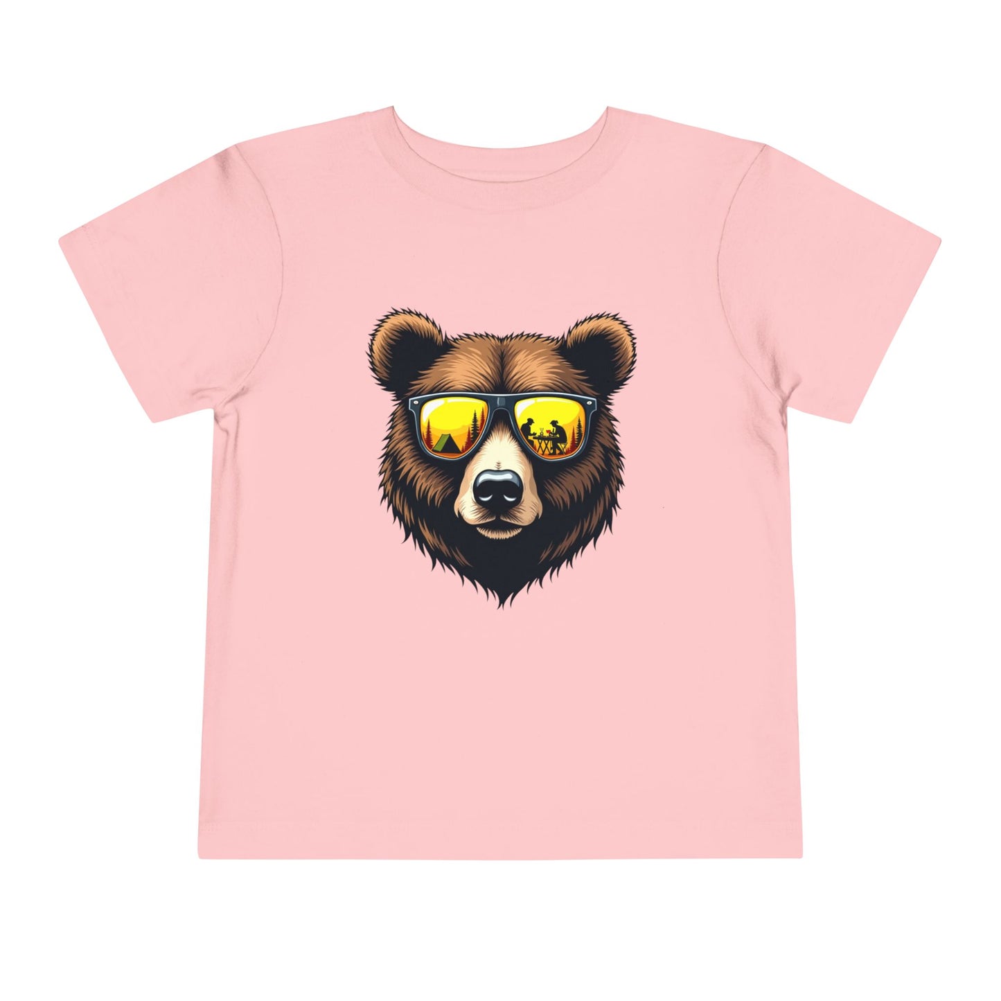 Chill Camping Bear with Sunglasses Toddler T-Shirt
