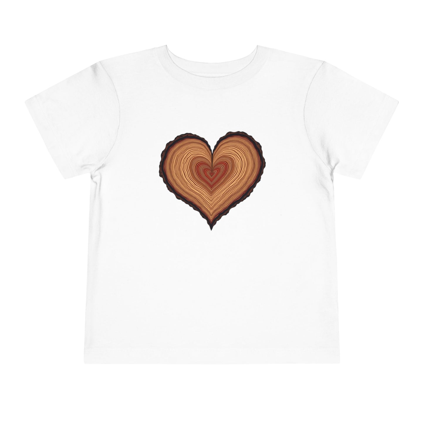 Heart-Shaped Wood Grain Toddler T-Shirt