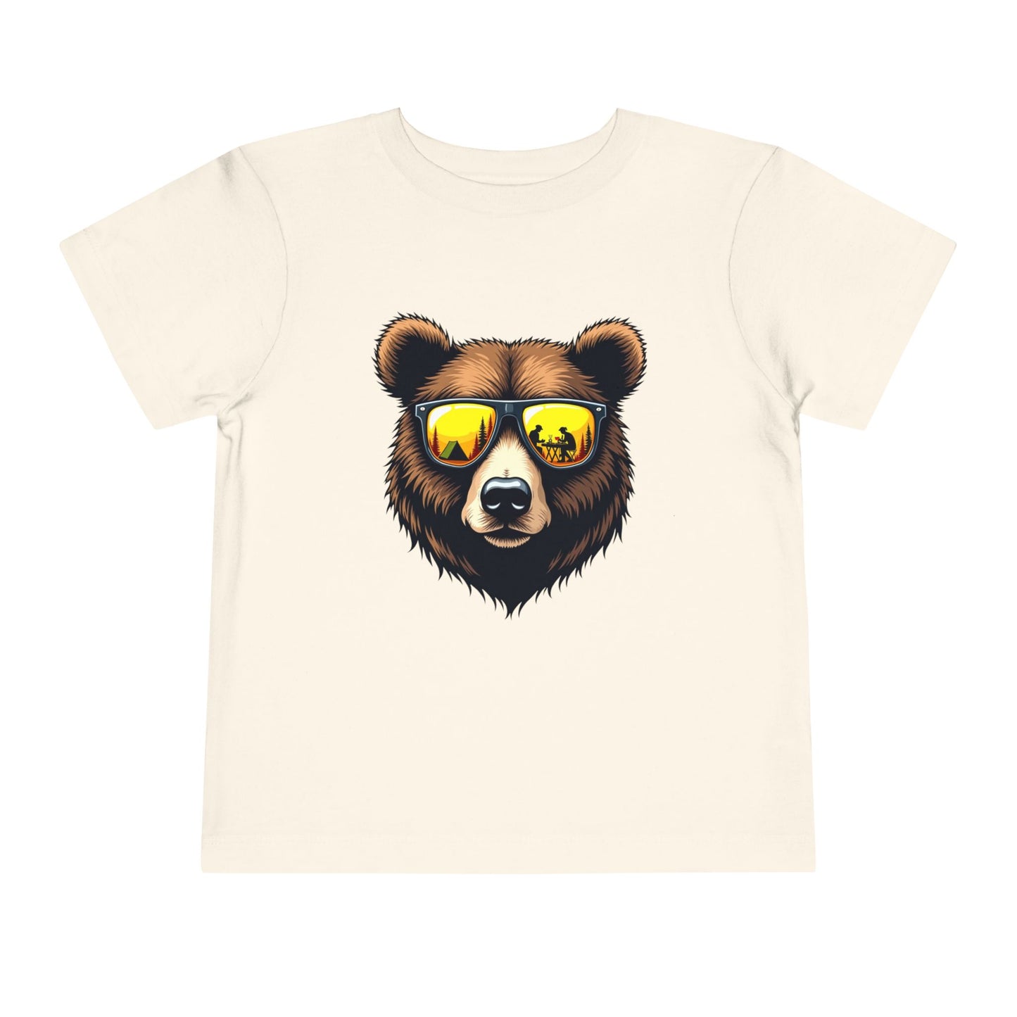 Chill Camping Bear with Sunglasses Toddler T-Shirt