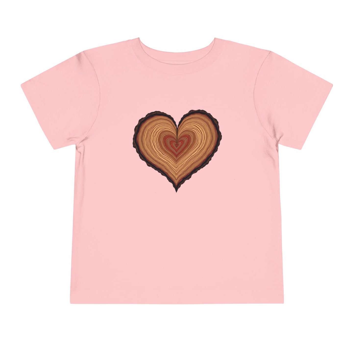 Heart-Shaped Wood Grain Toddler T-Shirt