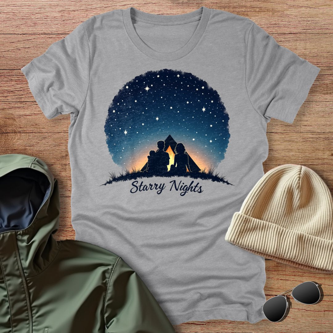 Starry Nights Camping with Family Unisex T-Shirt