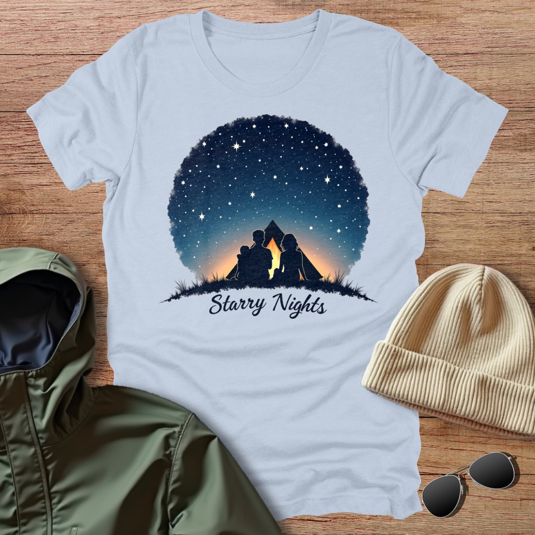 Starry Nights Camping with Family Unisex T-Shirt