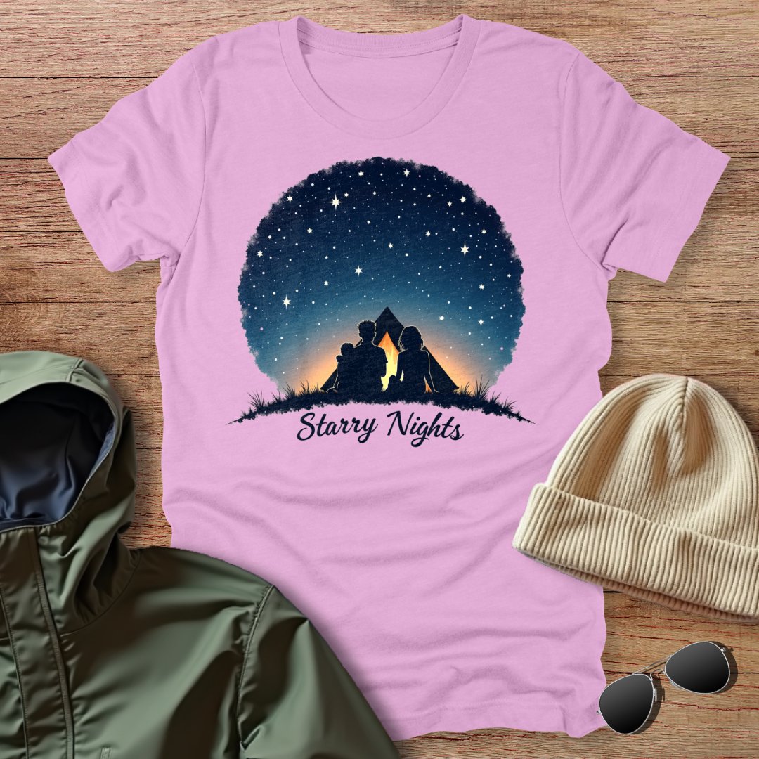 Starry Nights Camping with Family Unisex T-Shirt