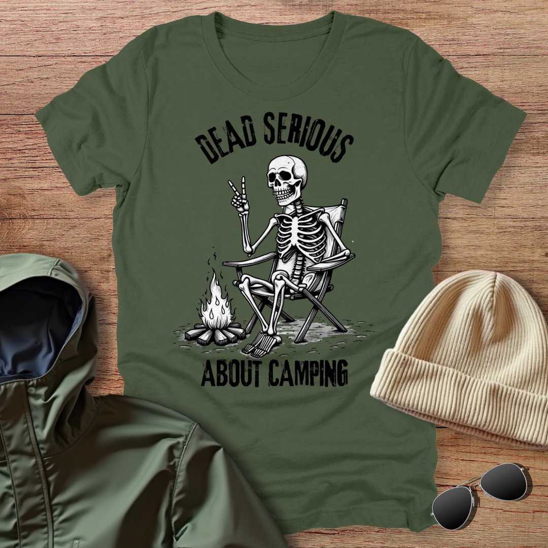 Dead Serious about Camping Skeleton Unisex T-Shirt