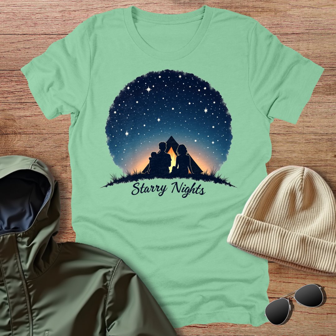 Starry Nights Camping with Family Unisex T-Shirt