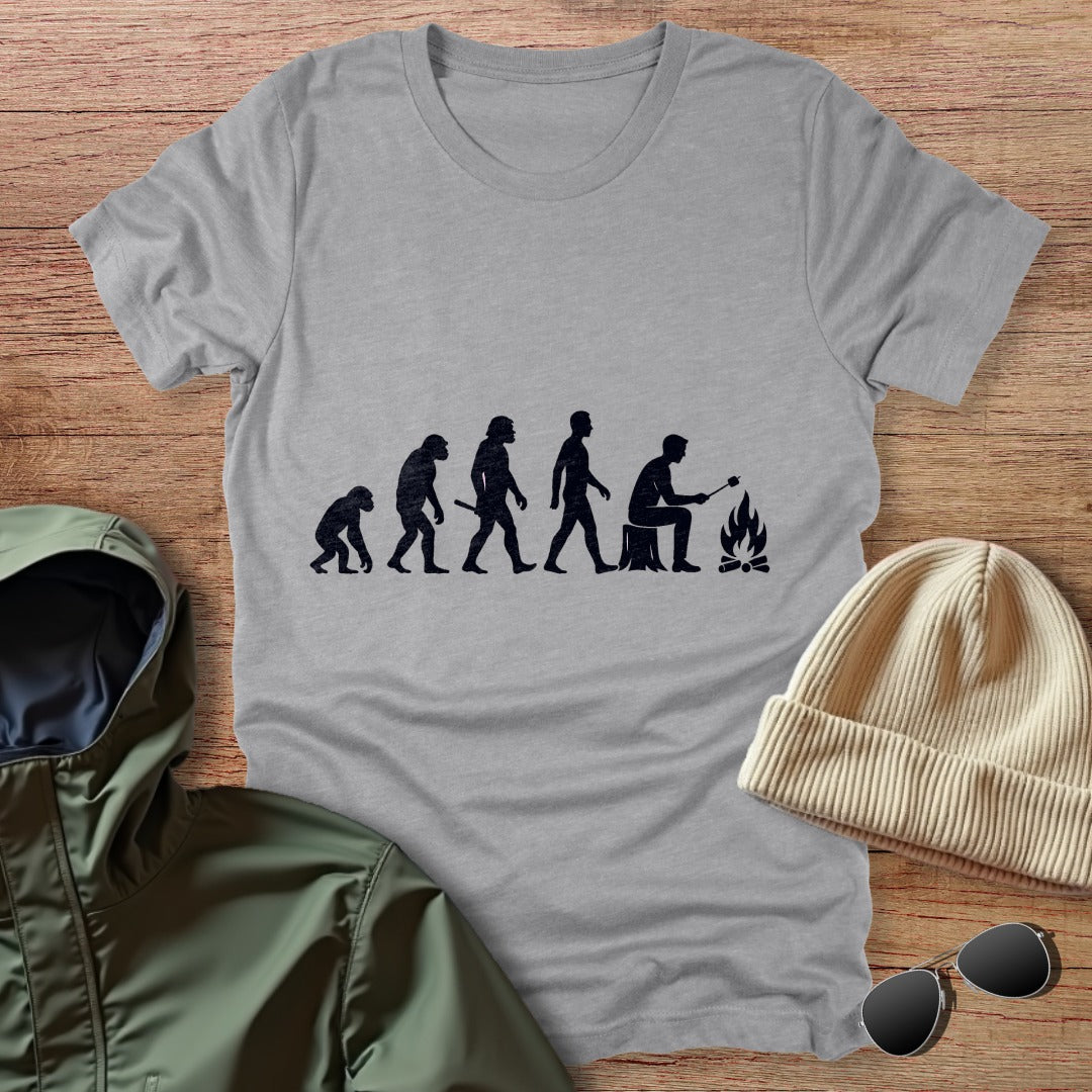 Evolution of Camping Unisex T-Shirt