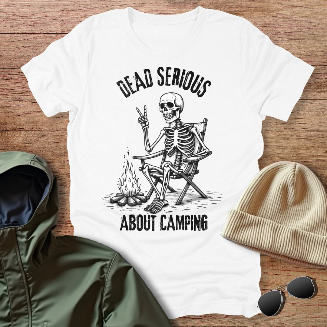 Dead Serious about Camping Skeleton Unisex T-Shirt