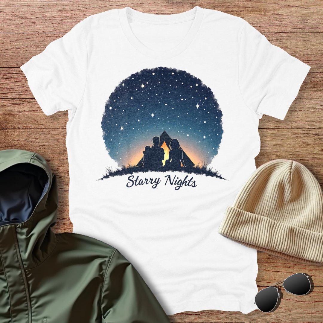 Starry Nights Camping with Family Unisex T-Shirt